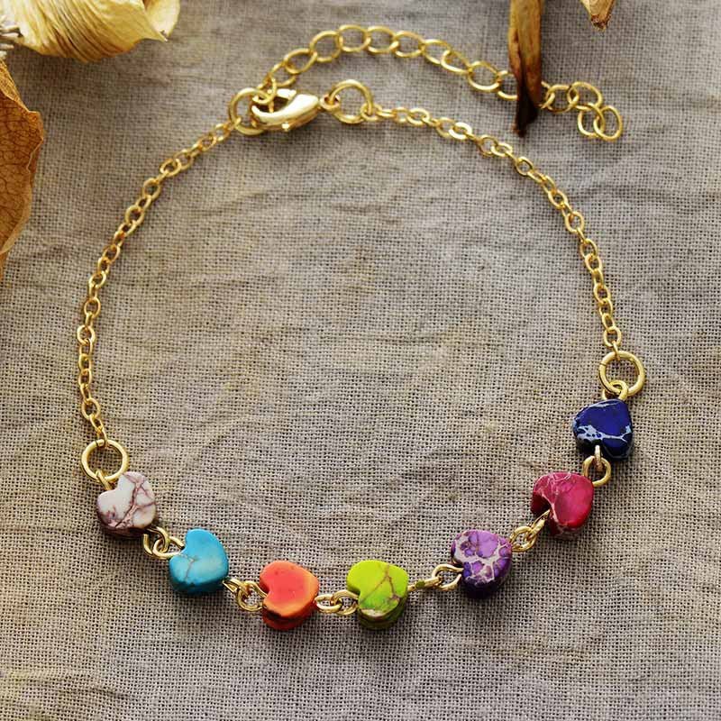 Heart Natural Stone Bracelet - Coolpeacock