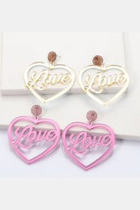 Heart Shape Acrylic Dangle Earrings - Coolpeacock