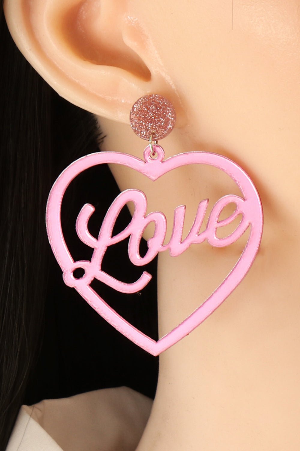 Heart Shape Acrylic Dangle Earrings - Coolpeacock