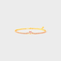 Heart Shape Inlaid Zircon 18K Gold - Plated Bracelet - Coolpeacock