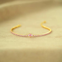 Heart Shape Inlaid Zircon 18K Gold - Plated Bracelet - Coolpeacock