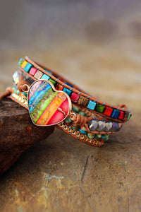Imperial Jasper & Crystal Layered Bracelet - Coolpeacock