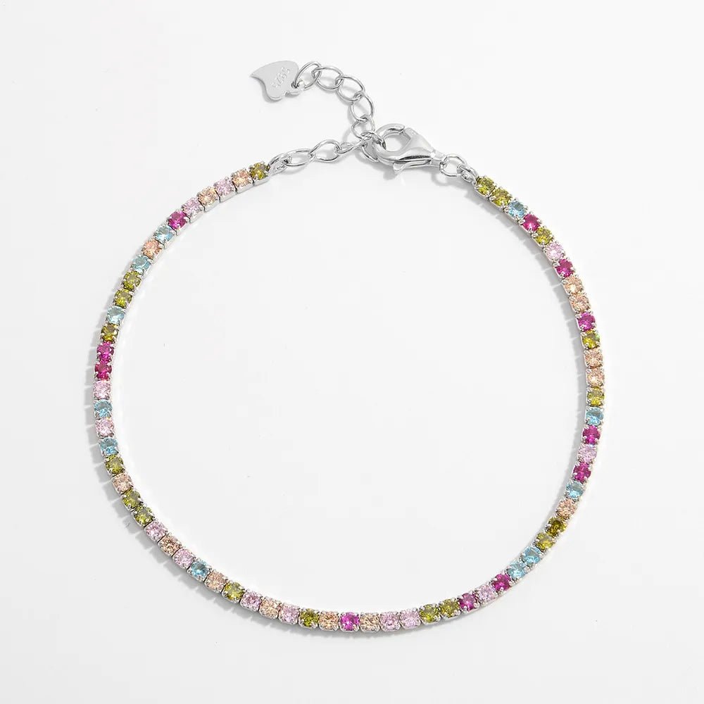 Inlaid Zircon 925 Sterling Silver Bracelet - Coolpeacock