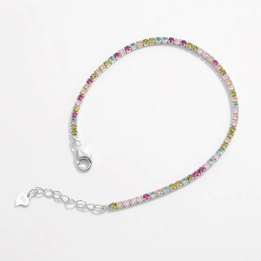 Inlaid Zircon 925 Sterling Silver Bracelet - Coolpeacock