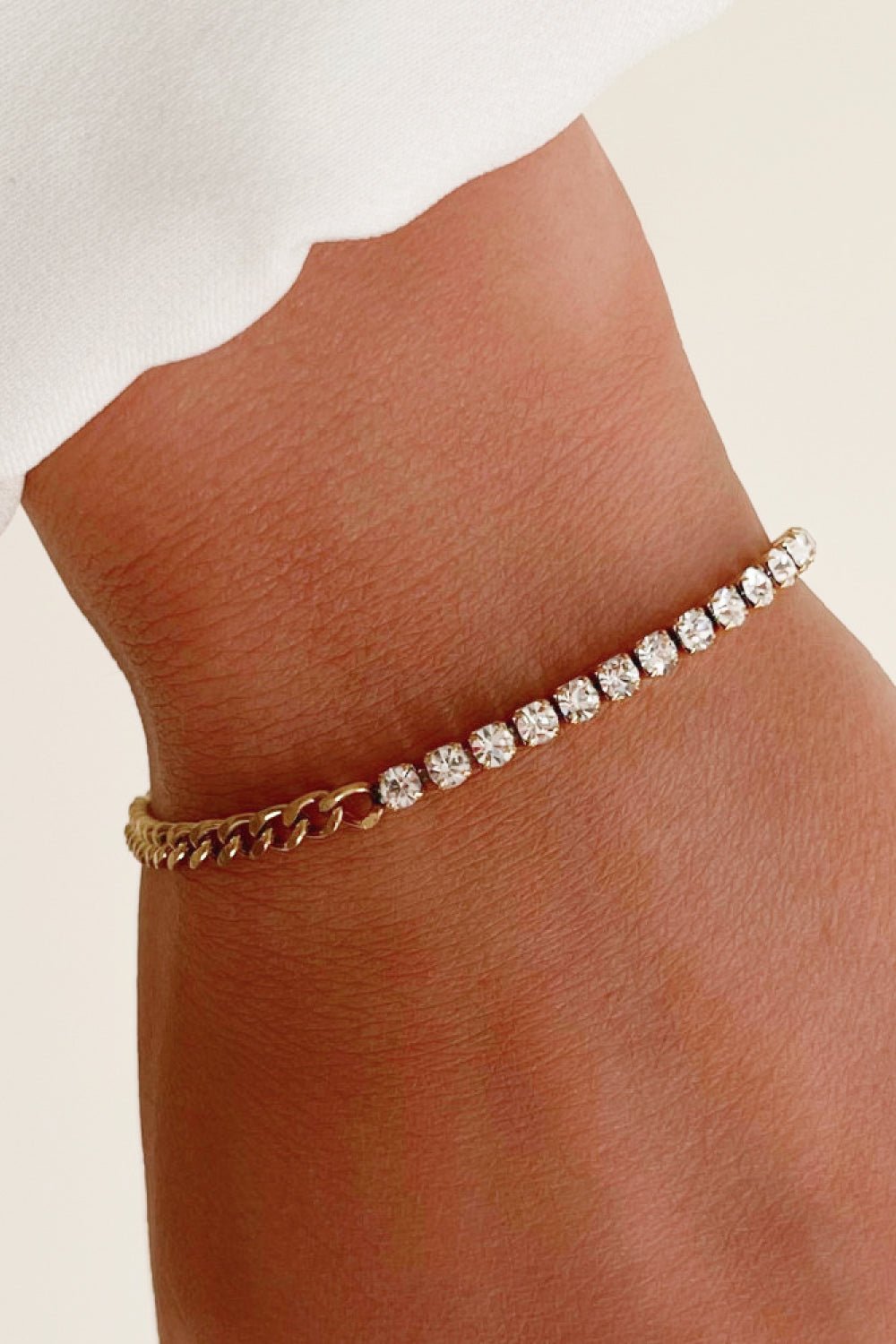 Inlaid Zircon Stainless Steel Bracelet - Coolpeacock