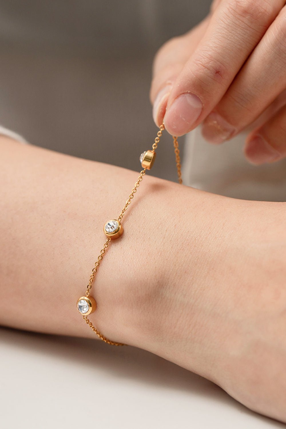 Inlaid Zircon Stainless Steel Bracelet - Coolpeacock