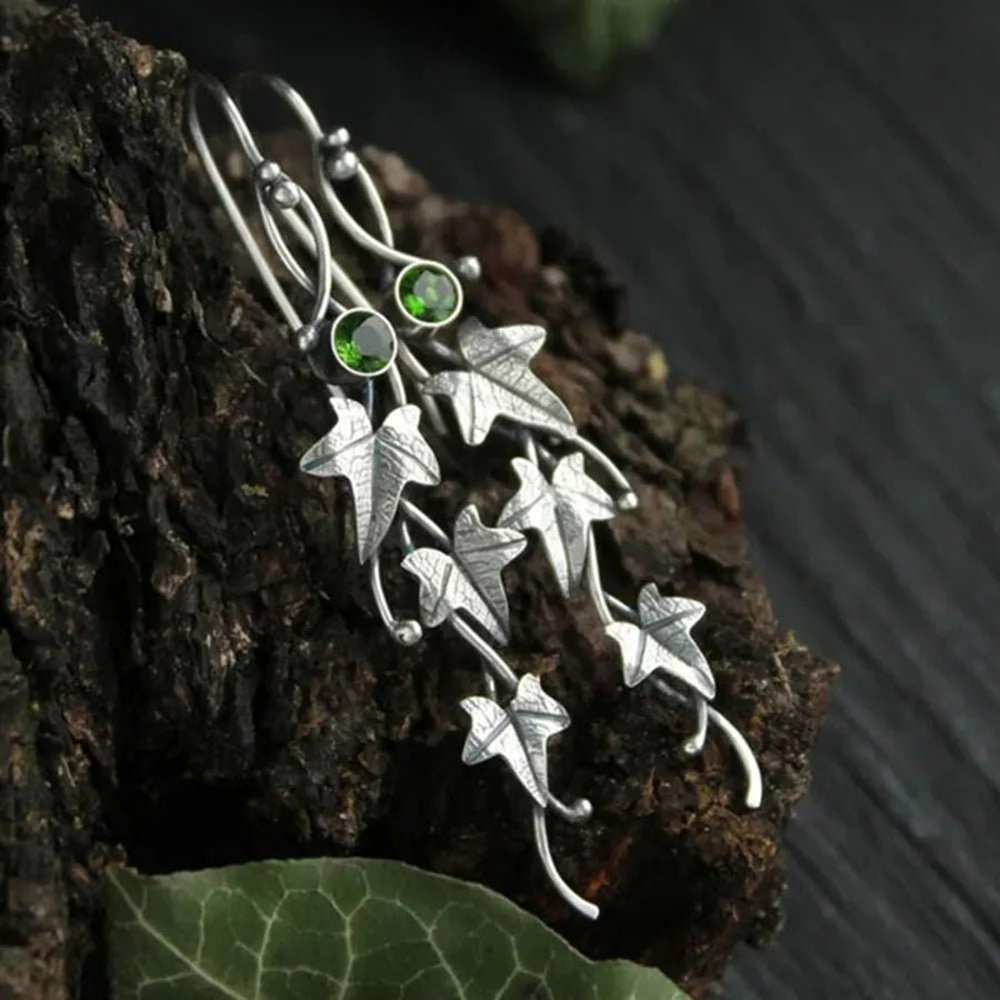 Ivy Leaf Alloy Dangle Earrings - Coolpeacock