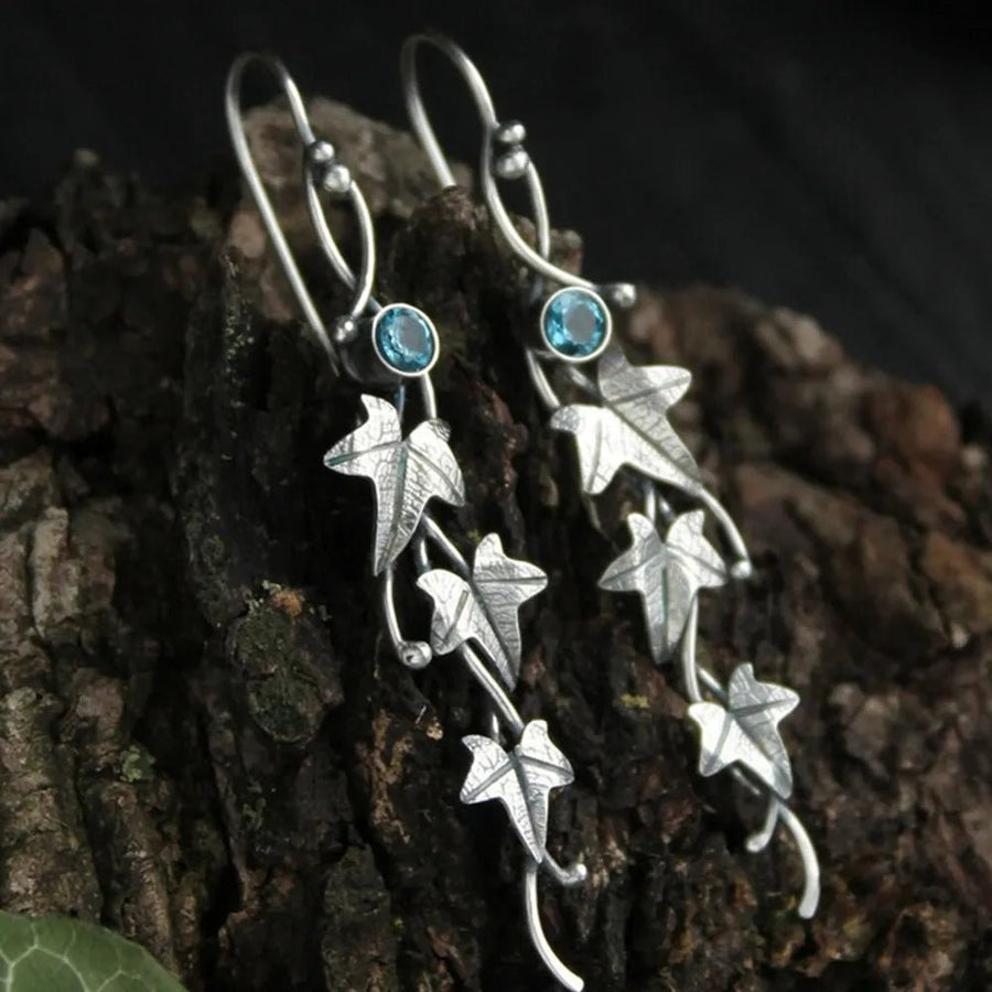 Ivy Leaf Alloy Dangle Earrings - Coolpeacock