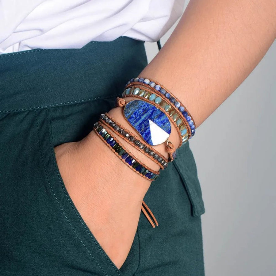 Lapis Lazuli Layered Bracelet - Coolpeacock