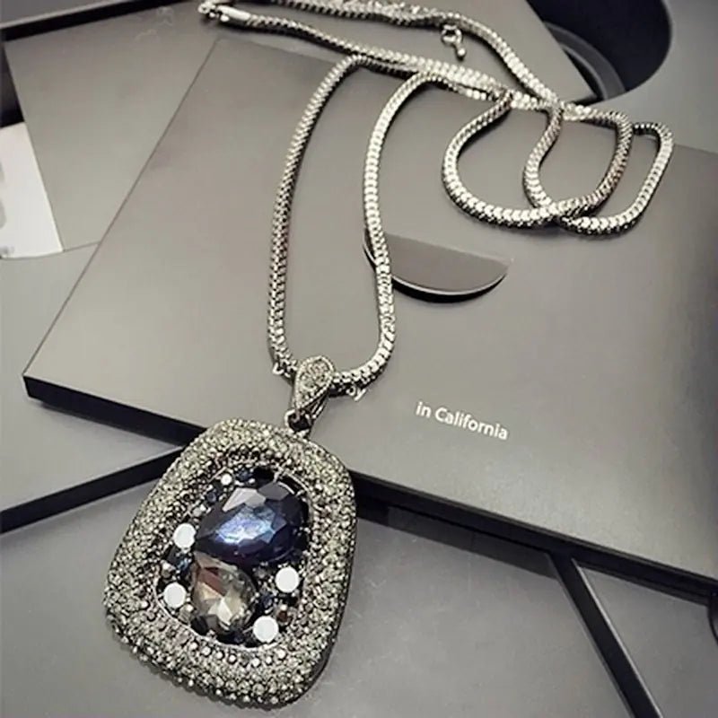 Lightweight Long Necklace with Crystals - Coolpeacock