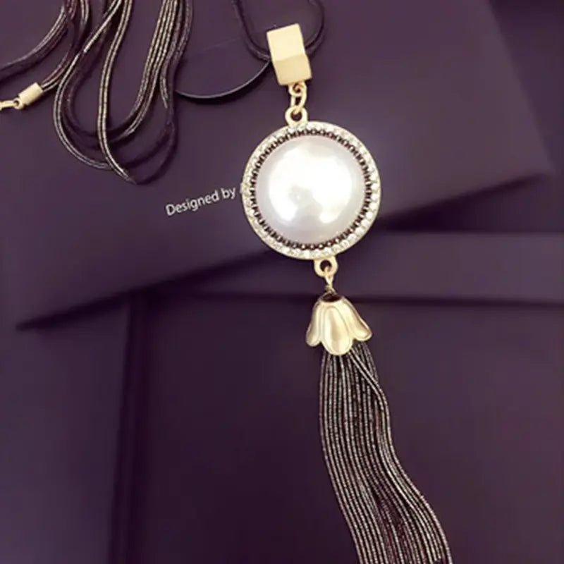 Lightweight Long Necklace with Crystals - Coolpeacock