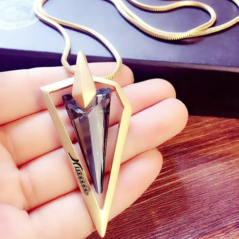 Lightweight Long Necklace with Crystals - Coolpeacock