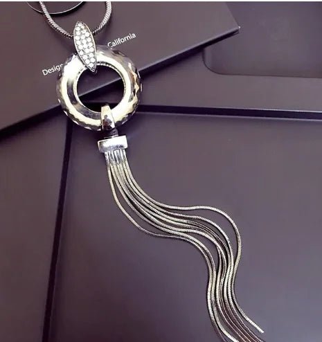 Lightweight Long Necklace with Crystals - Coolpeacock