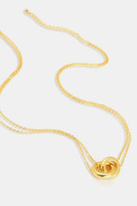 Linked Ring Pendant Chain Necklace - Coolpeacock