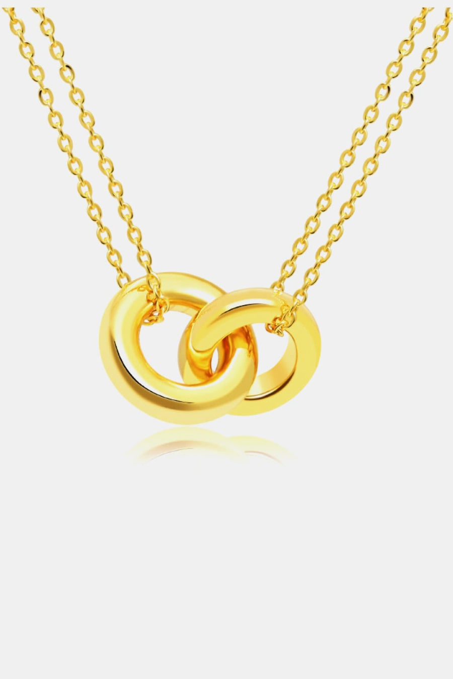 Linked Ring Pendant Chain Necklace - Coolpeacock