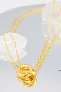 Linked Ring Pendant Chain Necklace - Coolpeacock