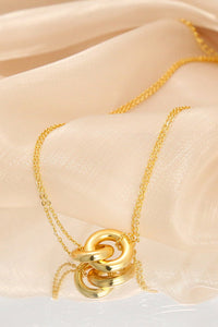 Linked Ring Pendant Chain Necklace - Coolpeacock