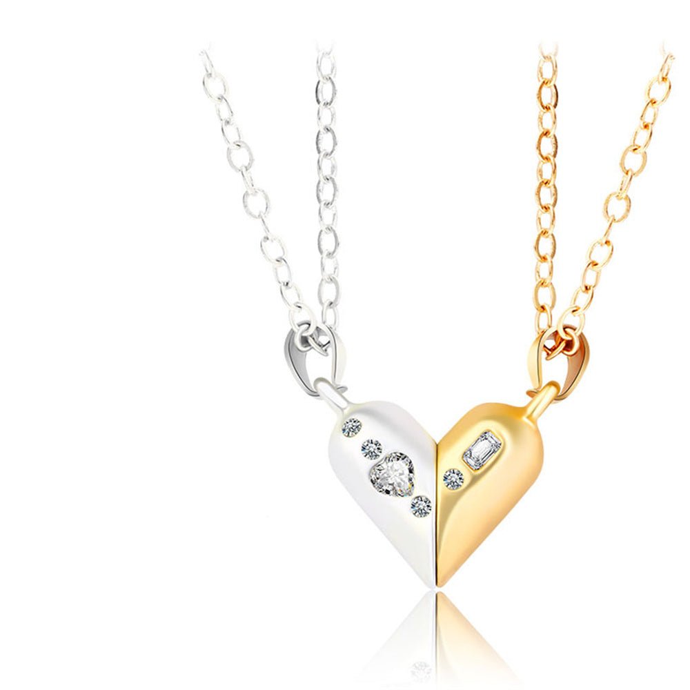 Magnetic Rotating Couples Necklaces Heart Necklace Gifts for Him and Her - Coolpeacock