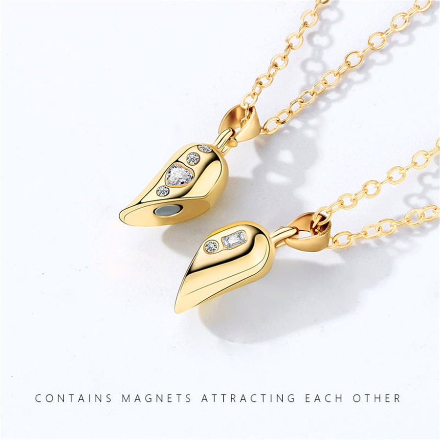 Magnetic Rotating Couples Necklaces Heart Necklace Gifts for Him and Her - Coolpeacock