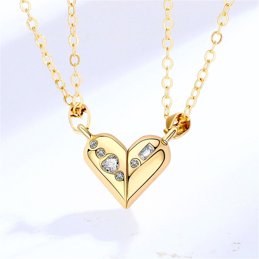 Magnetic Rotating Couples Necklaces Heart Necklace Gifts for Him and Her - Coolpeacock