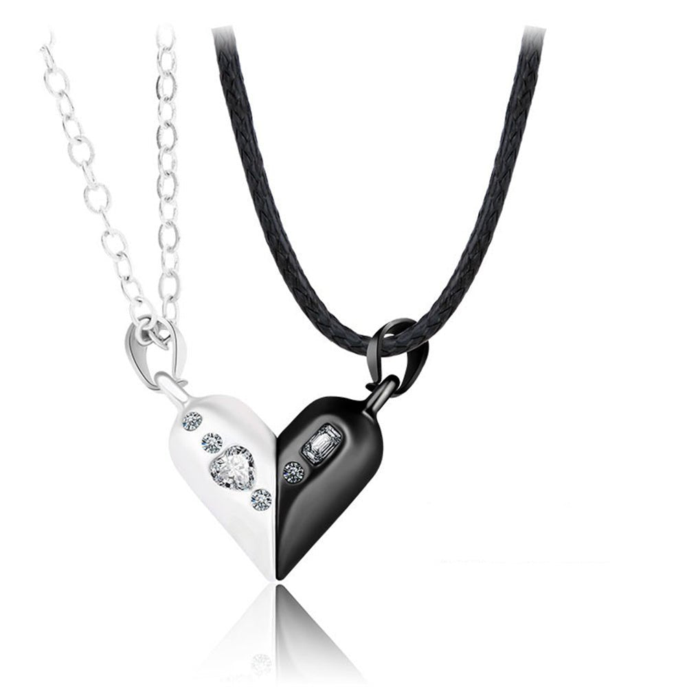 Magnetic Rotating Couples Necklaces Heart Necklace Gifts for Him and Her - Coolpeacock