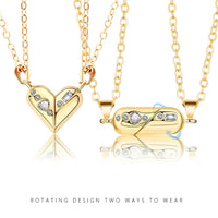 Magnetic Rotating Couples Necklaces Heart Necklace Gifts for Him and Her - Coolpeacock