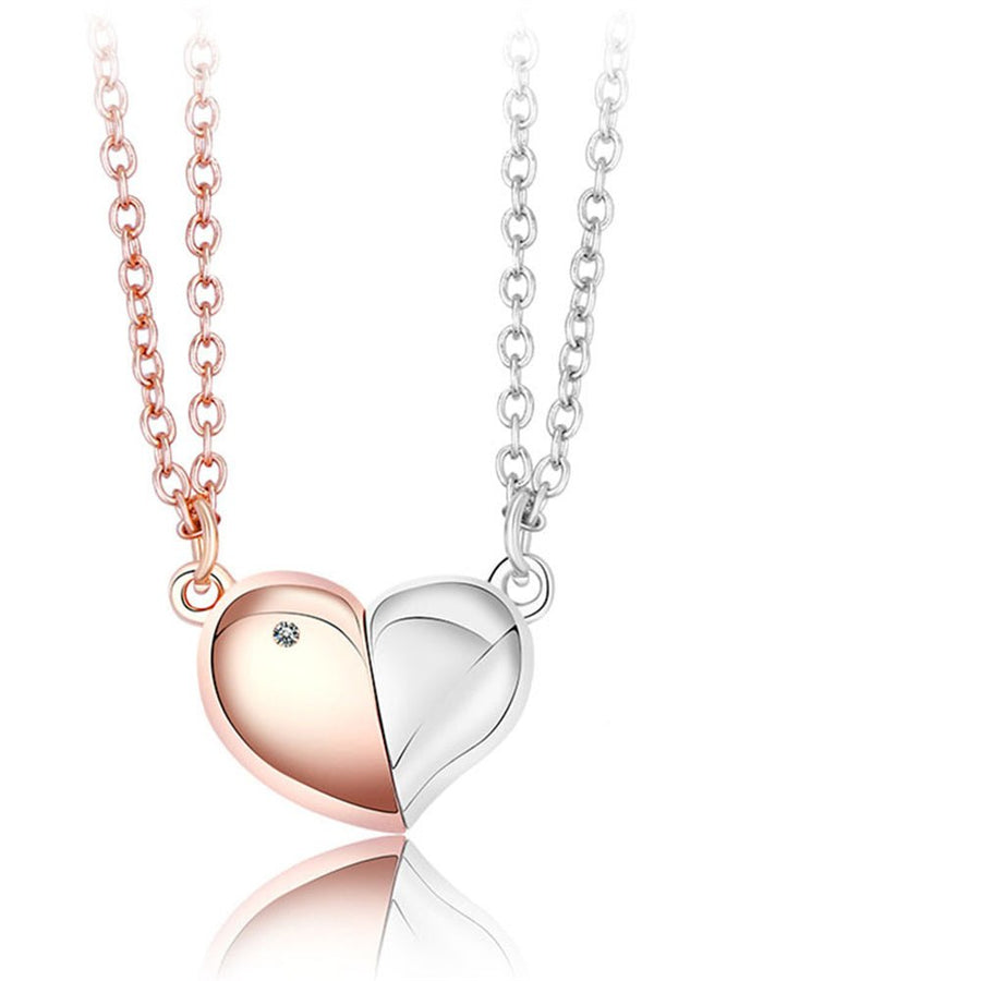 Magnetic Rotating Necklaces Heart Necklace Couples Gifts for Him and Her - Coolpeacock