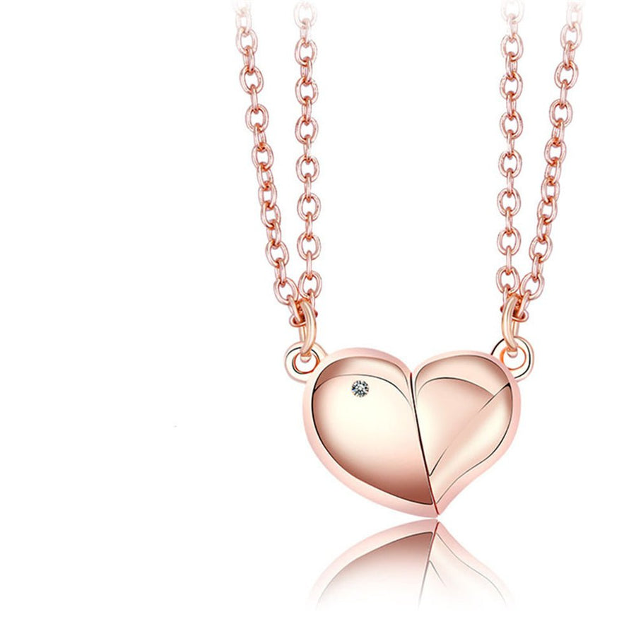 Magnetic Rotating Necklaces Heart Necklace Couples Gifts for Him and Her - Coolpeacock