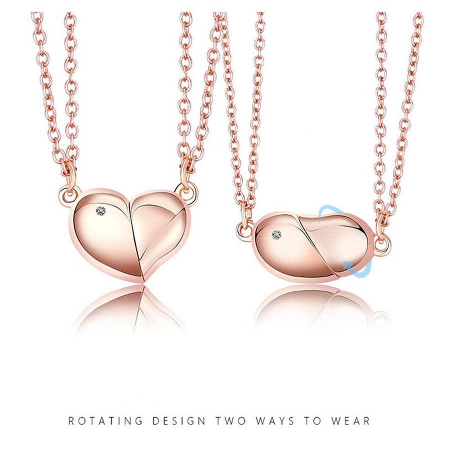 Magnetic Rotating Necklaces Heart Necklace Couples Gifts for Him and Her - Coolpeacock