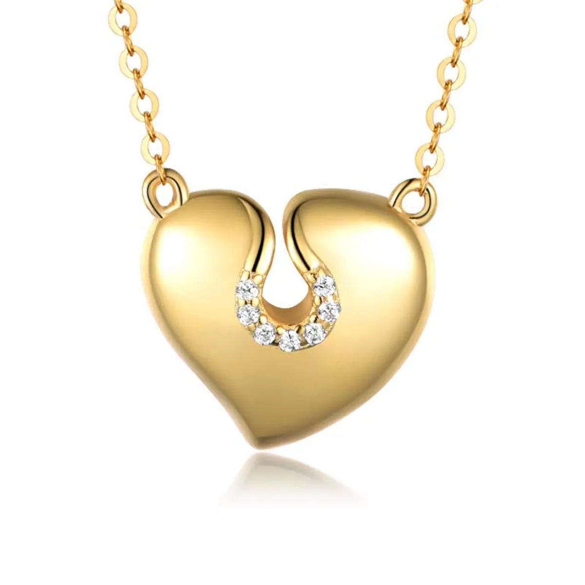 Moissanite 925 Sterling Silver Heart Necklace - Coolpeacock