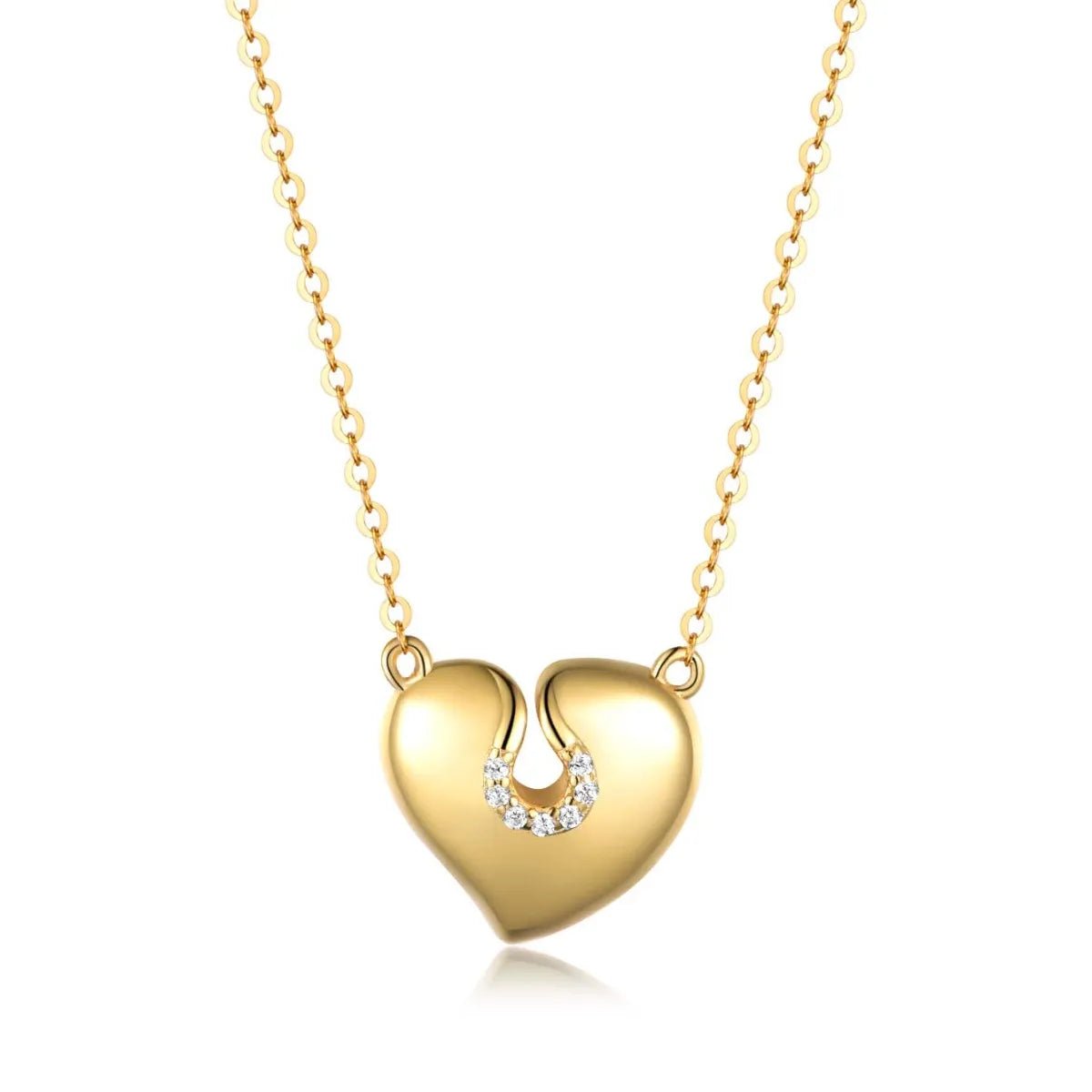 Moissanite 925 Sterling Silver Heart Necklace - Coolpeacock