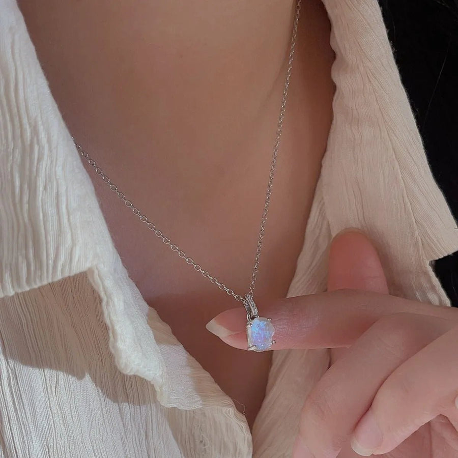 Moonstone 925 Sterling Silver Necklace - Coolpeacock
