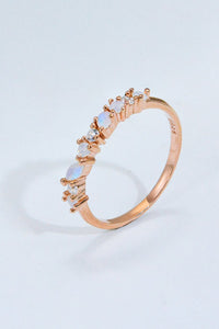 Moonstone and Zircon Decor Ring - Coolpeacock