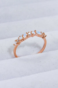 Moonstone and Zircon Decor Ring - Coolpeacock