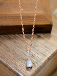 Moonstone Teardrop Pendant Necklace - Coolpeacock
