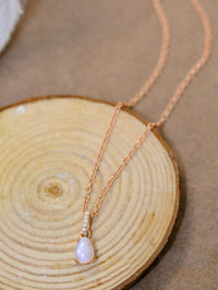 Moonstone Teardrop Pendant Necklace - Coolpeacock