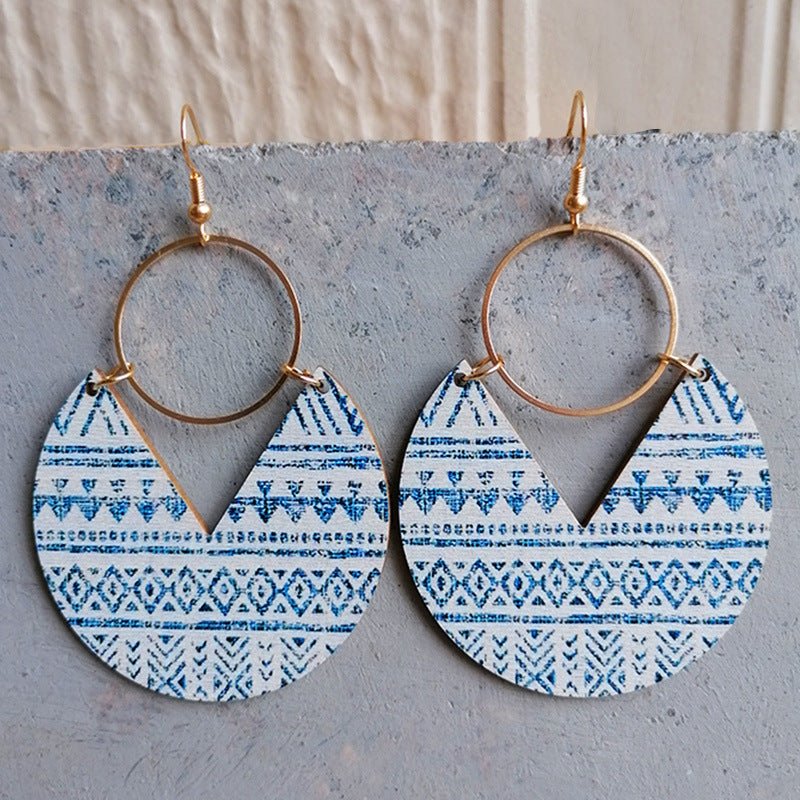 Ms.Pac - Man Shape Wooden Dangle Earrings - Coolpeacock