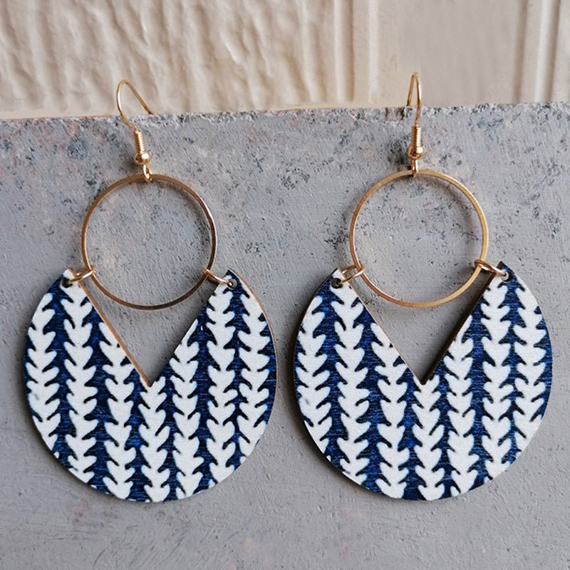 Ms.Pac - Man Shape Wooden Dangle Earrings - Coolpeacock