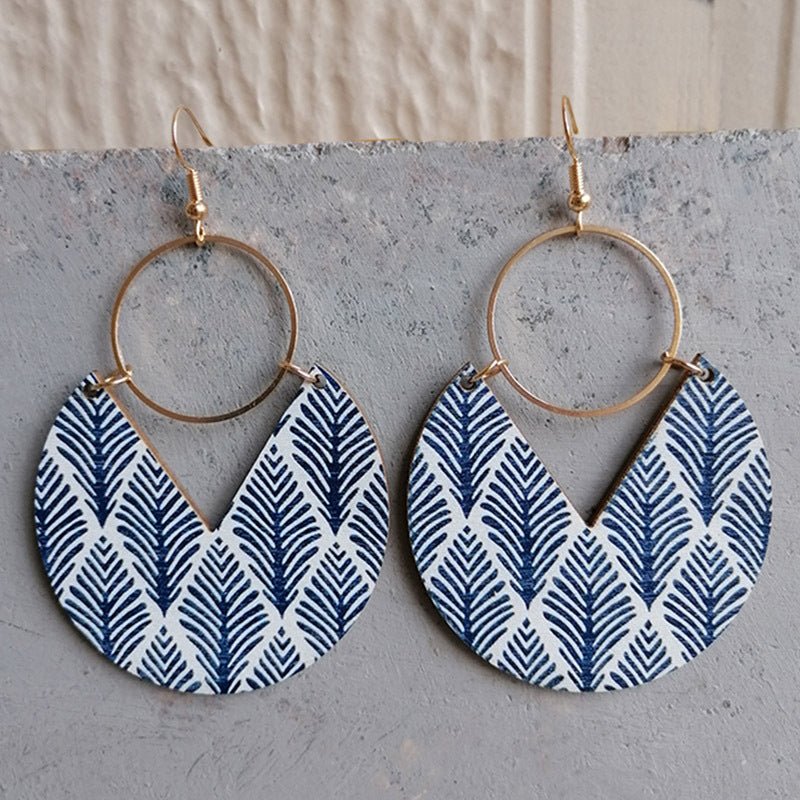 Ms.Pac - Man Shape Wooden Dangle Earrings - Coolpeacock