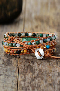 Natural Stone & Agate Layered Bracelet - Coolpeacock