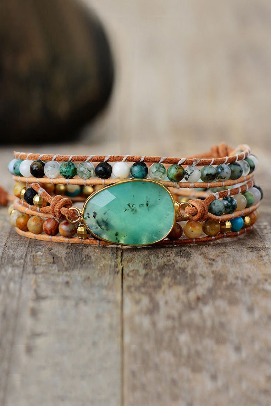 Natural Stone & Agate Layered Bracelet - Coolpeacock