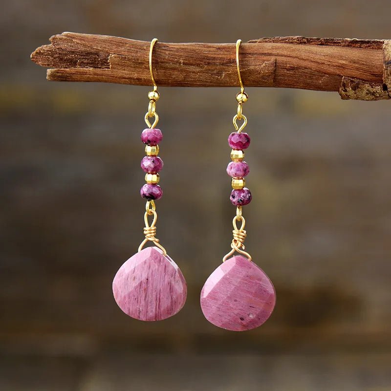 Natural Stone Bead Shape Earrings - Coolpeacock