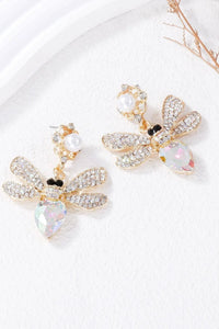 Natural Stone Bee Dangle Earrings - Coolpeacock