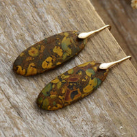 Natural Stone Copper Dangle Earrings - Coolpeacock