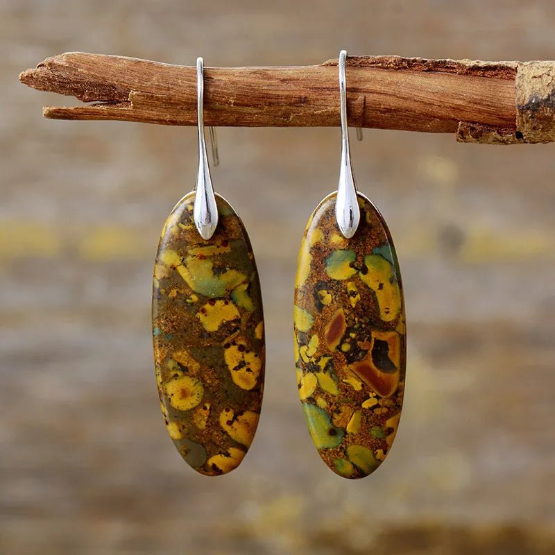 Natural Stone Copper Dangle Earrings - Coolpeacock