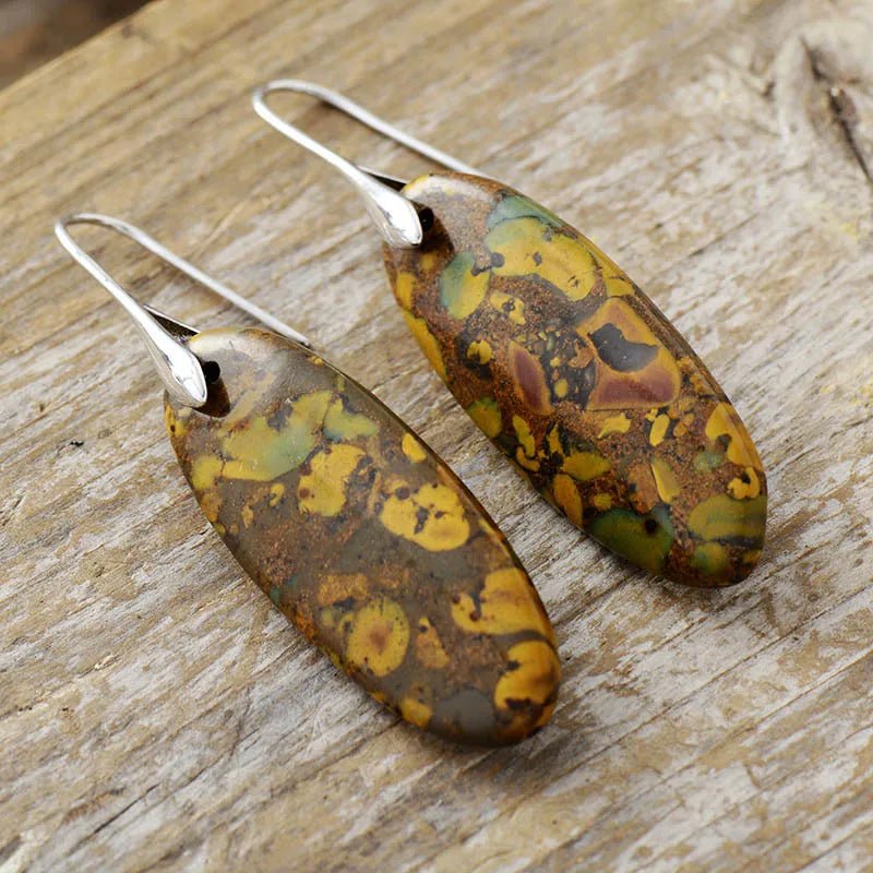 Natural Stone Copper Dangle Earrings - Coolpeacock