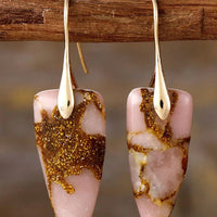 Natural Stone Geometric Shape Earrings - Coolpeacock