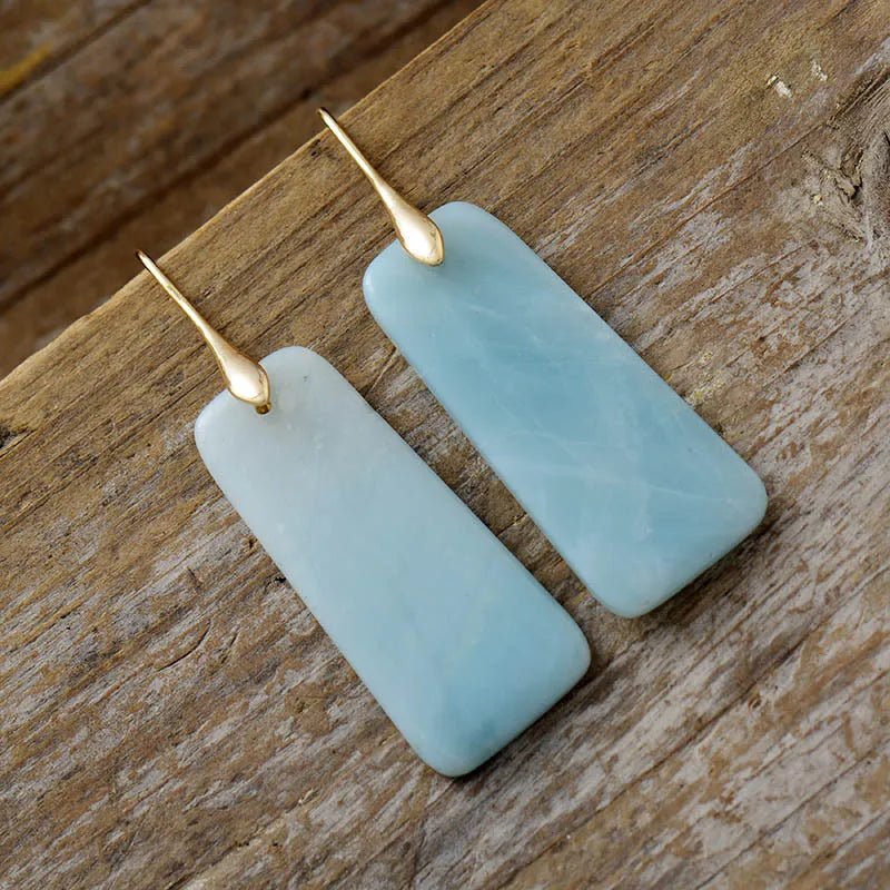 Natural Stone Geometric Shape Earrings - Coolpeacock