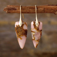 Natural Stone Geometric Shape Earrings - Coolpeacock