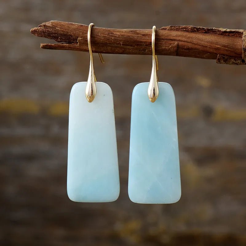 Natural Stone Geometric Shape Earrings - Coolpeacock